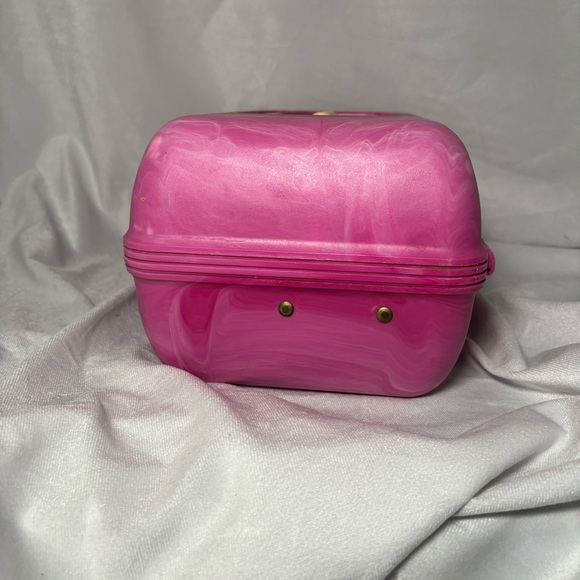 Vintage Caboodles Makeup Case Organizer Pink Marble 90s Y2K Cosmetic Box Mirror - Picture 8 of 13